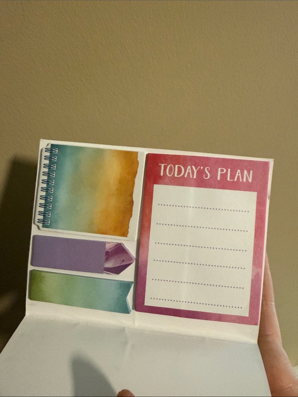 Multicolor "Today's Plan" Desk Sticky Note Set